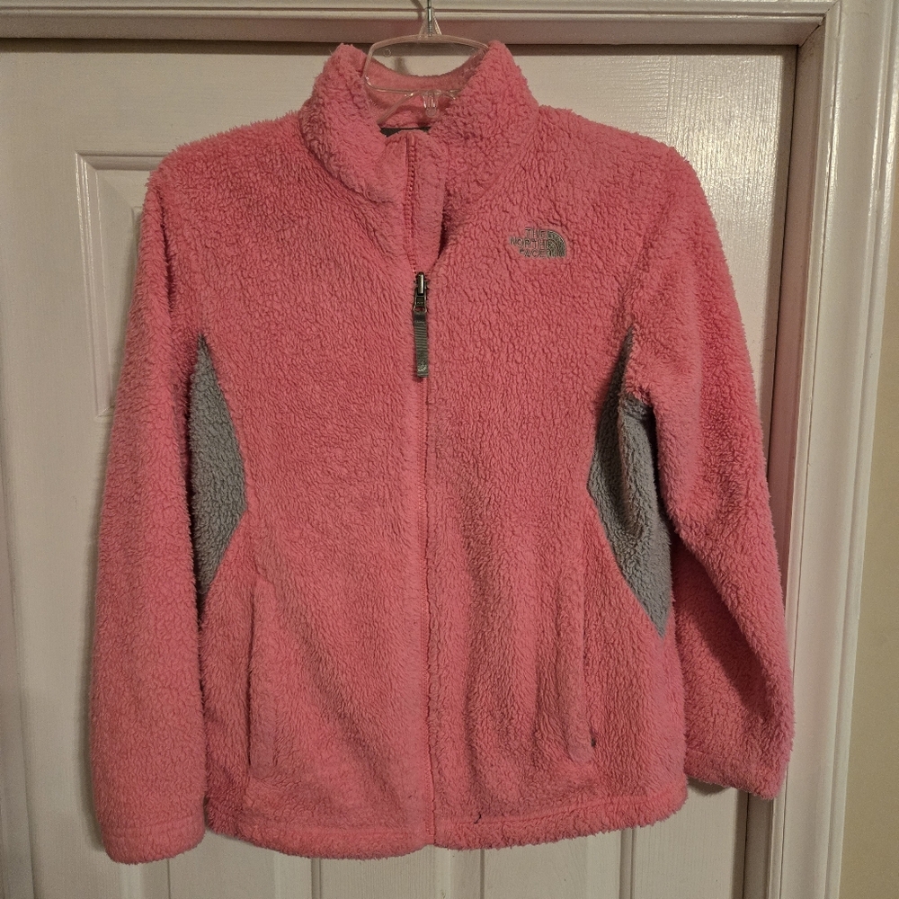 The North Face Kids Pink and Gray Fleece Jacket